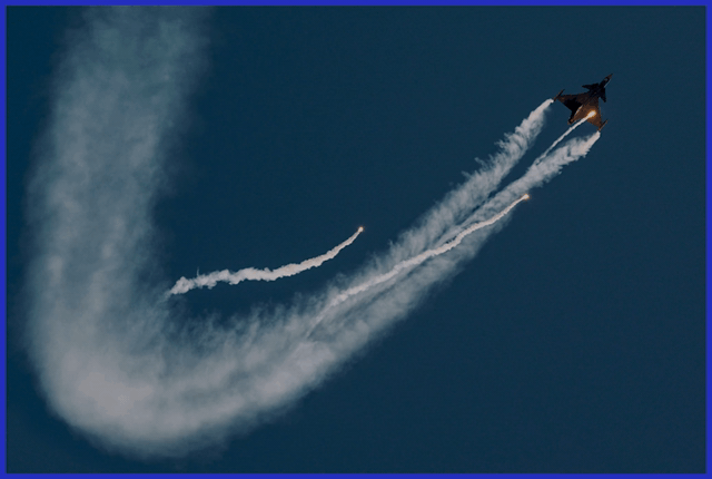 During an air show featuring Gripen, enhanced with special effects...
